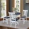 International Concepts 36 in. Solid Wood Round Top Pedestal Dining Table with 4 Dining Chairs in White/Heather Gray K05-36RT-27B-C10-4 - alternate 2
